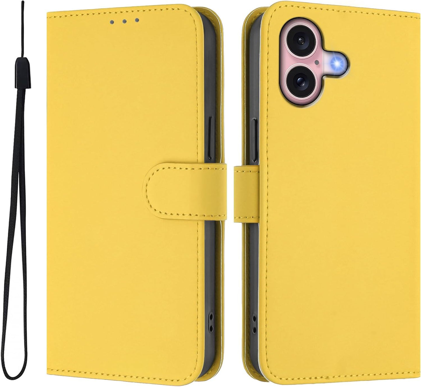 Phone Case Leather Compatible with Apple Phone 16 Shockproof, Waterproof Protection Case with Credit Card Holder and Magnetic Closure Yellowing-Resistant Bumper Cover Compatible with iPhone 16