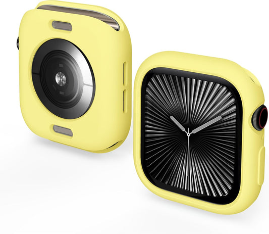 Soft Candy Colors Case for Apple Watch Series 10 46MM, Ultra Thin TPU Shockproof Smart Watch Cases Bumper Cover for iWatch Series [No Screen] Yellow