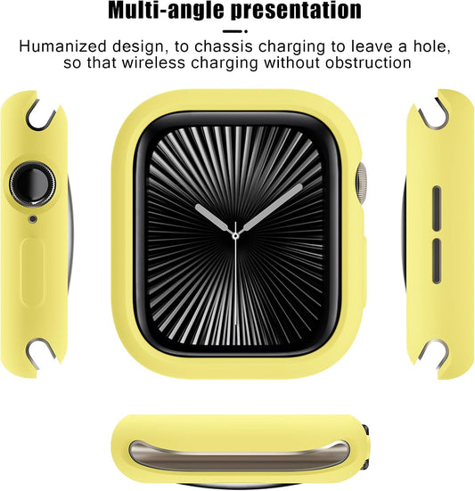 Soft Candy Colors Case for Apple Watch Series 10 46MM, Ultra Thin TPU Shockproof Smart Watch Cases Bumper Cover for iWatch Series [No Screen] Yellow