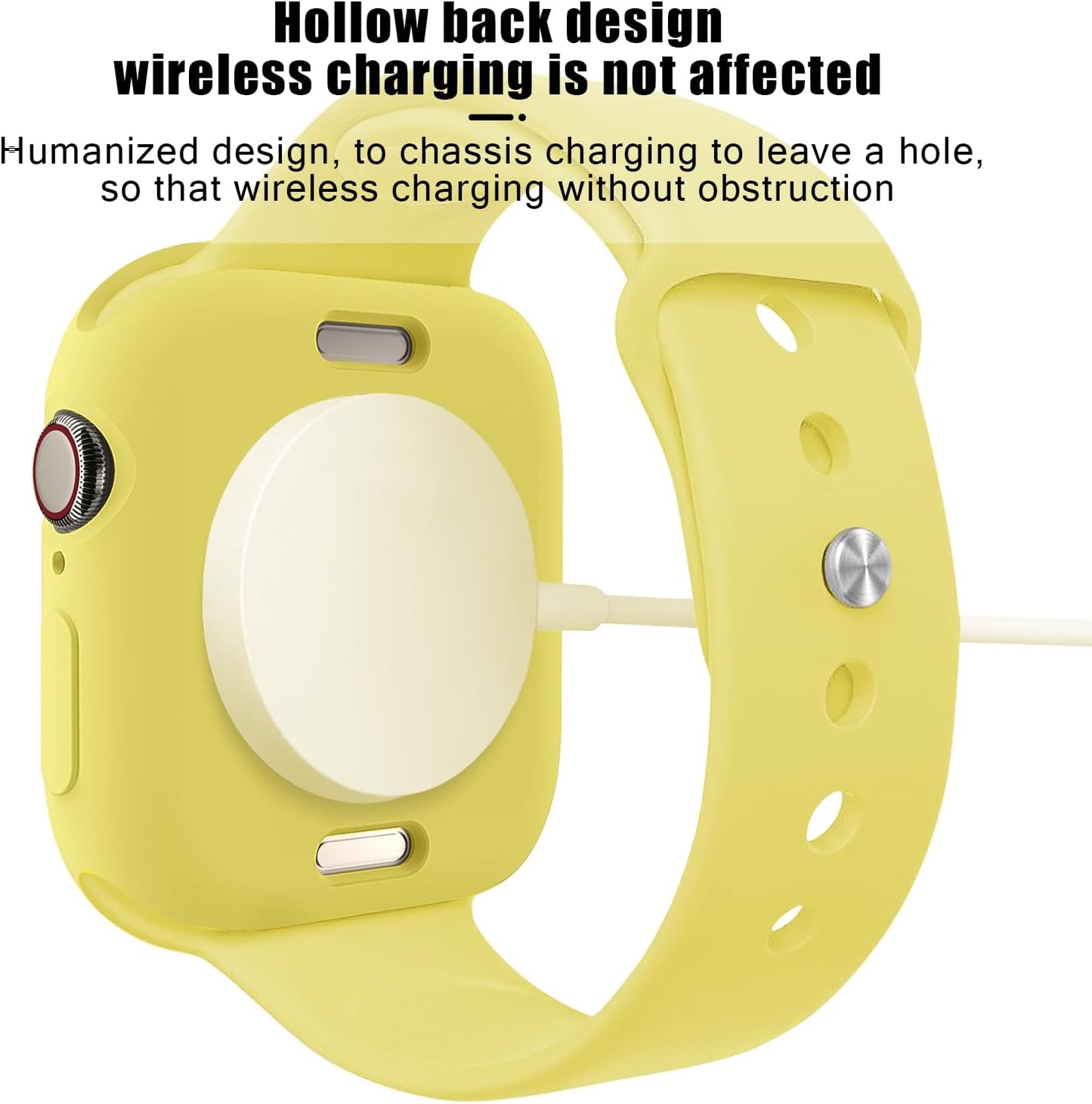 Soft Candy Colors Case for Apple Watch Series 10 46MM, Ultra Thin TPU Shockproof Smart Watch Cases Bumper Cover for iWatch Series [No Screen] Yellow