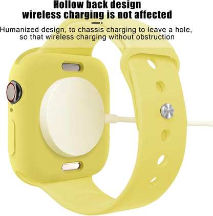 Soft Candy Colors Case for Apple Watch Series 10 46MM, Ultra Thin TPU Shockproof Smart Watch Cases Bumper Cover for iWatch Series [No Screen] Yellow