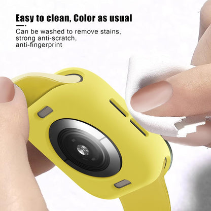 Soft Candy Colors Case for Apple Watch Series 10 46MM, Ultra Thin TPU Shockproof Smart Watch Cases Bumper Cover for iWatch Series [No Screen] Yellow