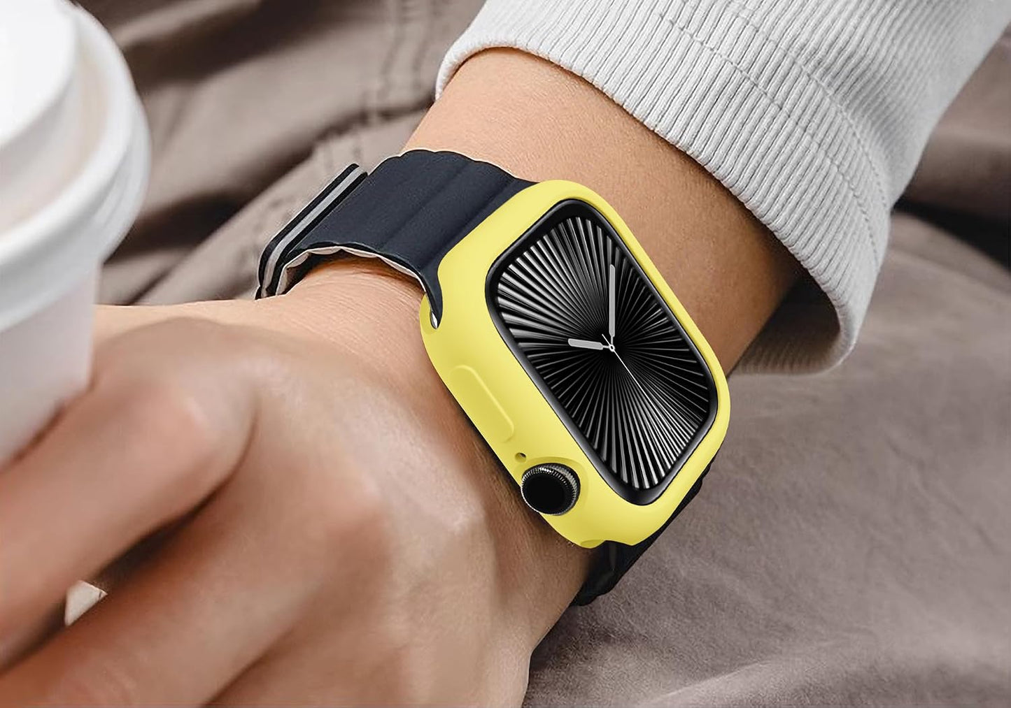 Soft Candy Colors Case for Apple Watch Series 10 46MM, Ultra Thin TPU Shockproof Smart Watch Cases Bumper Cover for iWatch Series [No Screen] Yellow