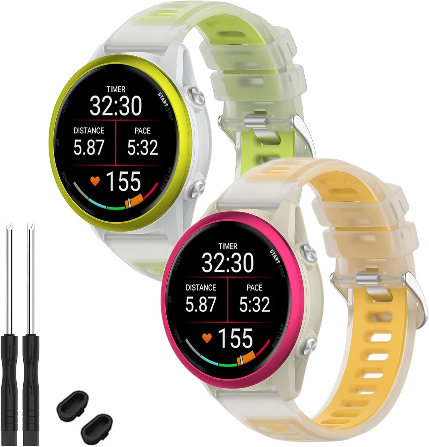 20MM Band Compatible with Garmin Forerunner 570 42mm, Soft Silicone Replacement Straps Wristbands Fit for Garmin Vívoactive 6/5/3/Venu Sq/Sq 2/2 Plus Smartwatch for Women Men