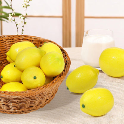 6Pcs Yellow Artificial Lemons,Fake Fruit for Party Christmas Kitchen Home Lifelike Wedding Beverage Shop and Fruit Store Simulation Decoratio,Artificial Plants Flowers and Fruit