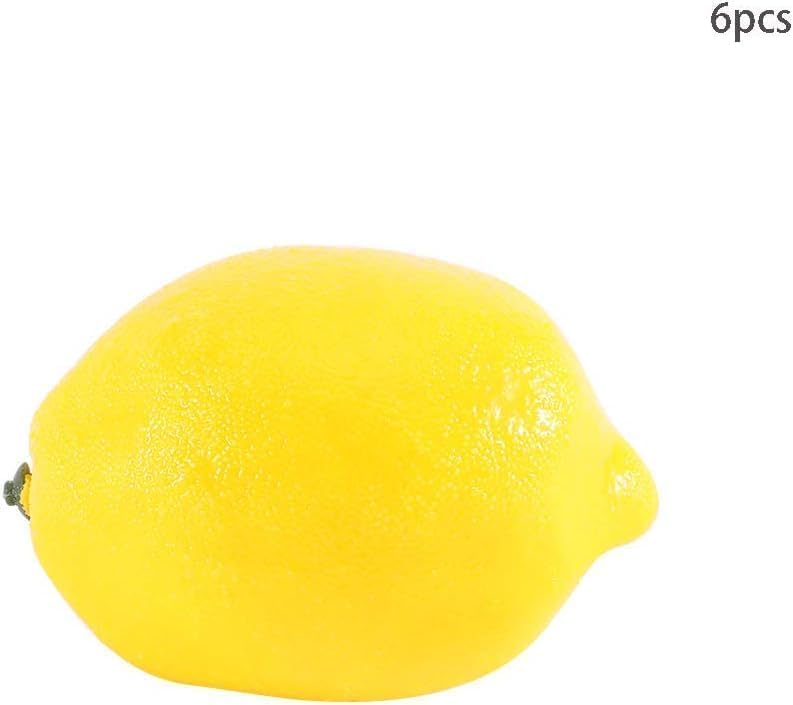6Pcs Yellow Artificial Lemons,Fake Fruit for Party Christmas Kitchen Home Lifelike Wedding Beverage Shop and Fruit Store Simulation Decoratio,Artificial Plants Flowers and Fruit