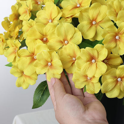 2Pack 17" Artificial Impatiens Flower Topiary Ball Trees for Porch(Yellow) | No Assembly Needed,Fake Silk Flower Potted Plant,Faux Impatiens Bushes,for Front Door/Yard/Farmhouse/Garden/Outdoor Decor