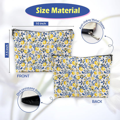 Mediterranean Amalfi Coast Italian Lemon Gifts Makeup Bag Pouch