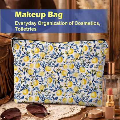 Mediterranean Amalfi Coast Italian Lemon Gifts Makeup Bag Pouch