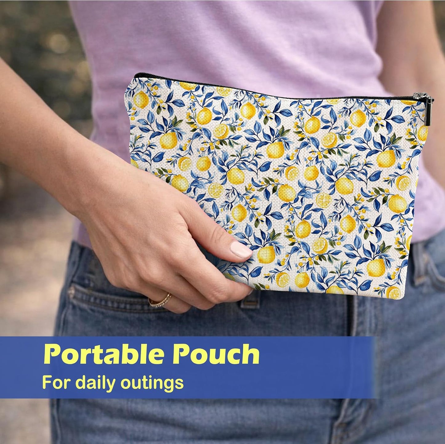 Mediterranean Amalfi Coast Italian Lemon Gifts Makeup Bag Pouch