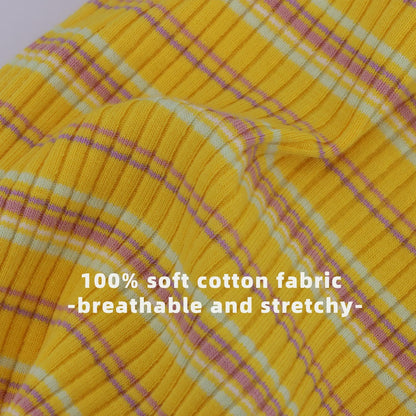 100% Cotton Rib Dog Tank Top Vest - Stretchy Breathable Soft Pet Apparel for Teacup Chihuahua Yorkie Puppies - Indoor Outdoor Casual Wear (Yellow, XS | 1.2-2.2 lbs)
