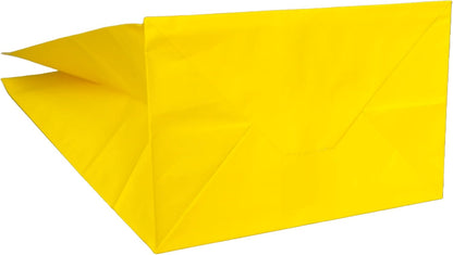 Party Favor Bags - 50 Pack Kraft Paper Goodie Gift Lunch Treat Bags - Party Supplies for Theme Kids Birthday - 5"x3"x9" (Yellow)