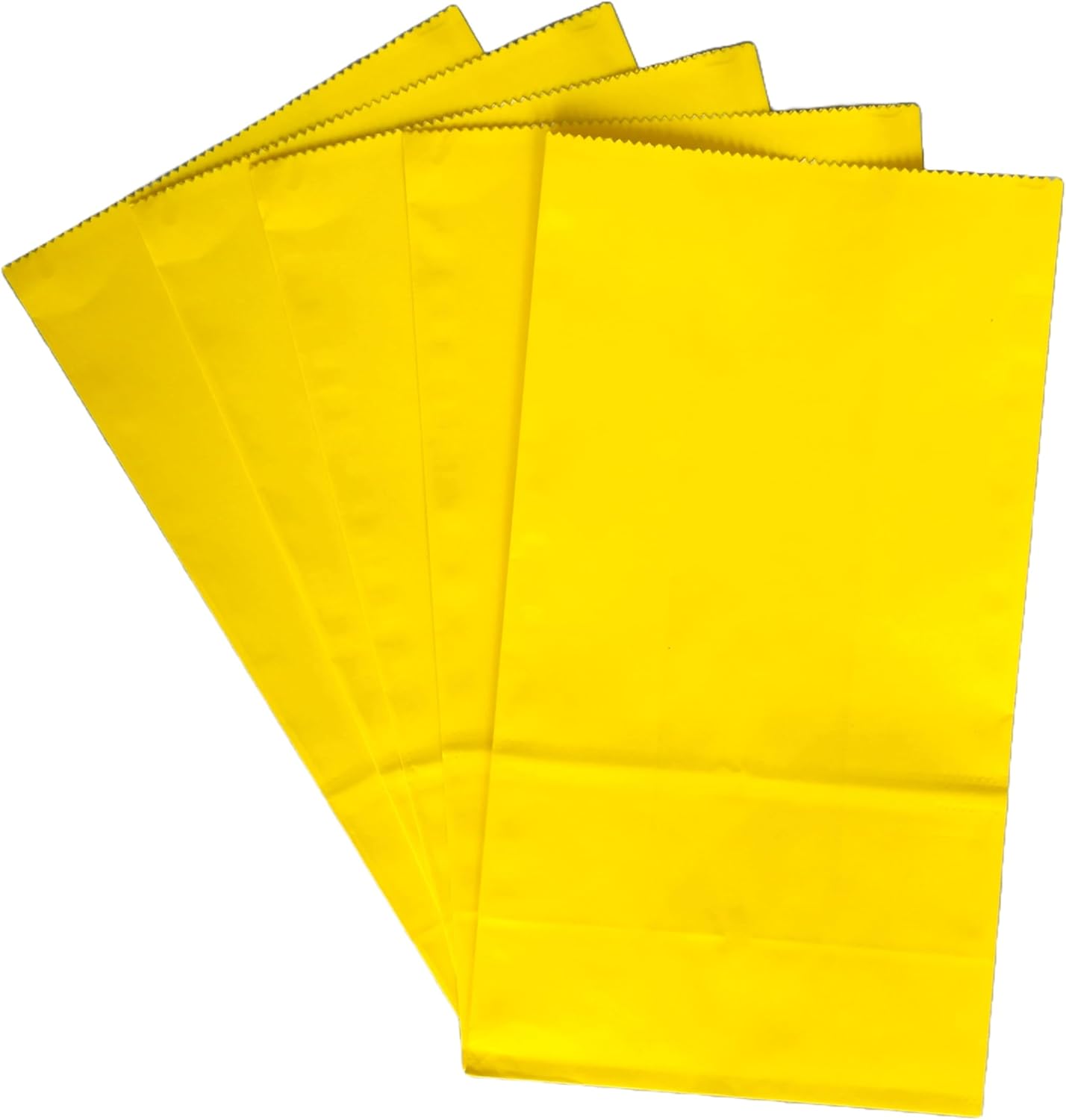 Party Favor Bags - 50 Pack Kraft Paper Goodie Gift Lunch Treat Bags - Party Supplies for Theme Kids Birthday - 5"x3"x9" (Yellow)