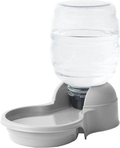 Aspen Pet Lebistro Water Dispenser for Cats and Dogs, 1 Gal Size | Gravity fed reservoir, reduces daily refills, USA made, wide basin, suits multiple pets sharing one feeding area each day