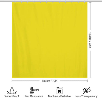 Shower Curtain Liner Set, Lemon Yellow Waterproof Washable Fabric Shower Curtain for Bathroom Bathtub Decor 72 x 72inch