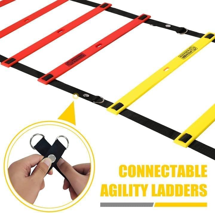 Agility Ladder (20 Feet) with Cones for Speed Agility Training & Quick Footwork Exercise - Soccer & Football Training Equipment for Adults, Youth & Kids