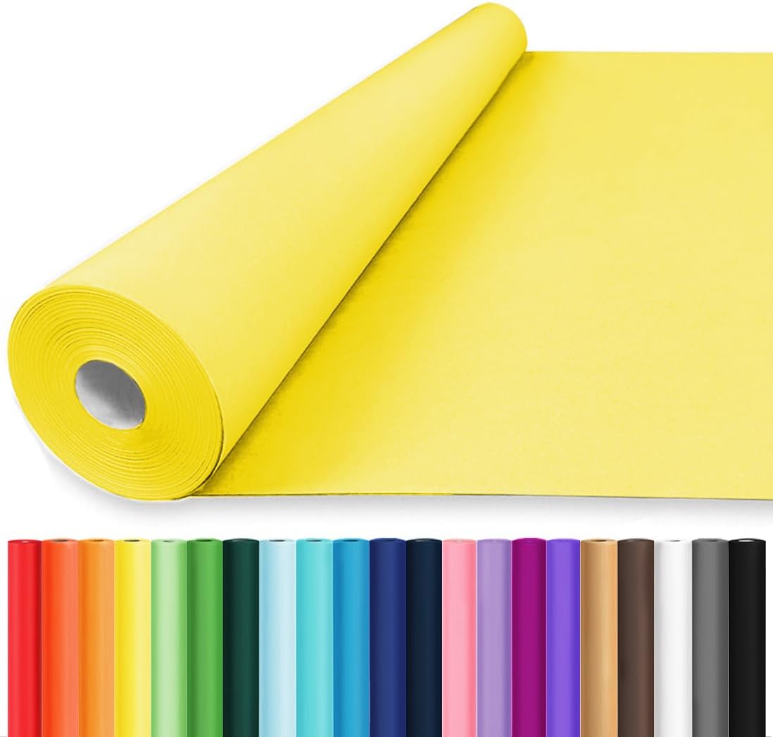 24"x1500"(125') Yellow Wrapping Paper for Birthday Wrapping, Solid Color Kraft Paper for Gift Wrapping, Birthday, Bouquet Flower Art Crafts Packing Poster Bulletin Board