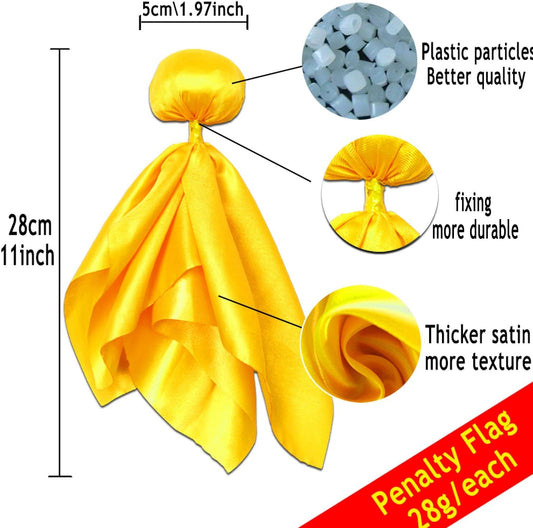 8 Pcs Yellow Penalty Flag Football Flags, Referee Flag, Lacrosse,Sports Fan for Football Games Party Accessory Referee Game, Superbowl Party Decorations