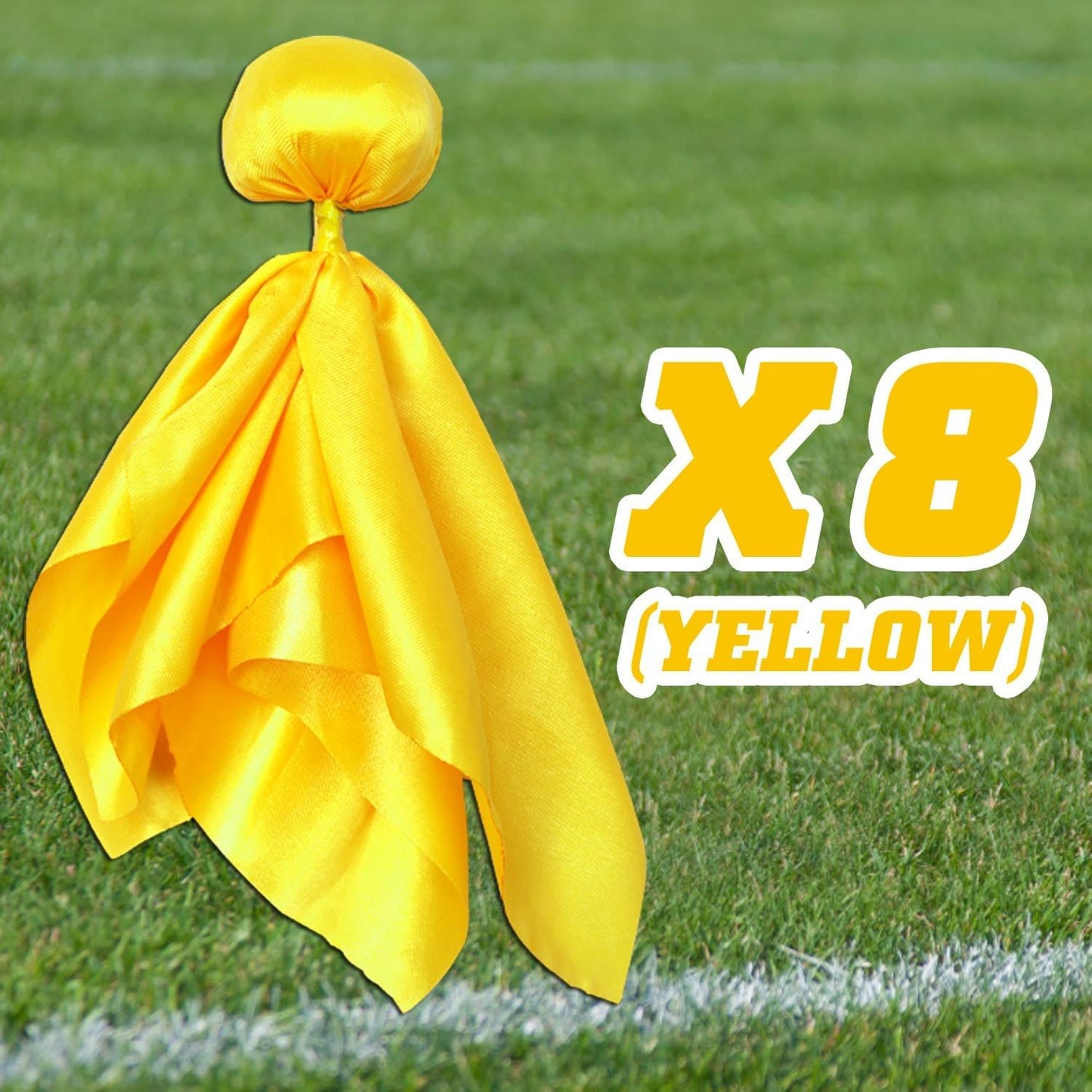 8 Pcs Yellow Penalty Flag Football Flags, Referee Flag, Lacrosse,Sports Fan for Football Games Party Accessory Referee Game, Superbowl Party Decorations