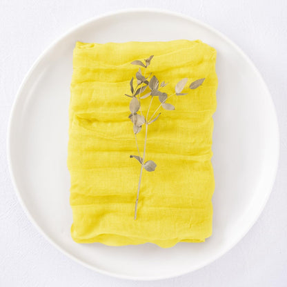 50 Pack Lemon Yellow Cheesecloth Napkins Summer Cloth Napkins Set of 50 Dinner Napkins Bulk 21x21 Inches for Wedding Bridal Shower Baby Shower Parties