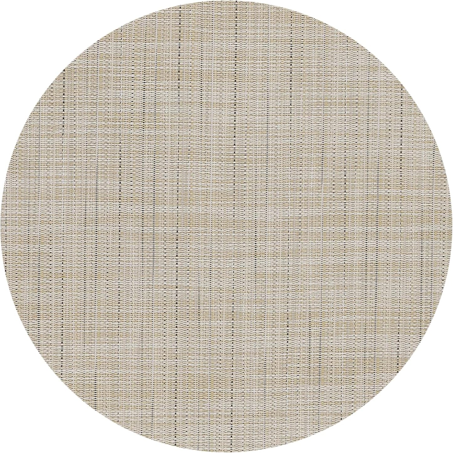 Light Yellow Placemats Set of 4 Round Vinyl Placemats13 inch Heat Resistant Non-Slip Tablemats Washable Place Mats for Dining Table