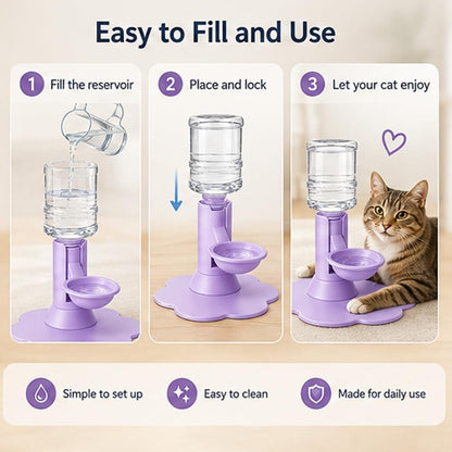 Automatic Pet Water Dispenser,Flow Self Refilling Cat & Dog Water Bowl | Portable Bottle Outdoor Jug, 3 Gallon No Spill, Washing Station for Pets, Feeder, Fountain, Storage(Yellow,Includes Bottle)