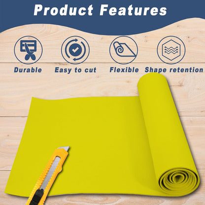 Qidiwin 3mm EVA Foam Roll - 16x59in Craft Foam for Cosplay, DIY Projects & Costumes - High Density 90kg/m3, Durable, Easy to Cut, Perfect for Large Designs(3mm Yellow