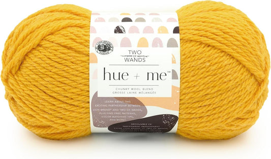 Hue + Me Chunky Crochet Yarn, Sunflower, Yellow, 1 Pack | Two of Wands Designer Color Coordinated Chunky Yarn Wool Acrylic Blend Fiber for Knit & Crochet, Bulky Blankets, Bags, Hats