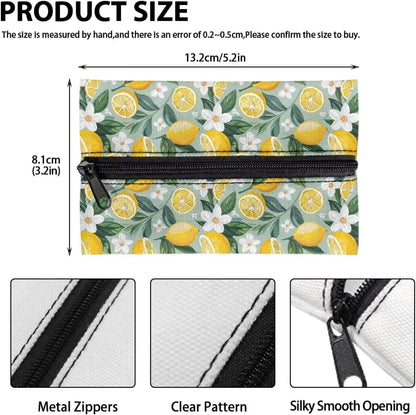 Lemon Flower Reusable Tissue Holder for Purse Small Lemon Tissue Holders Zipper Pouch Coin Makeup Bags for Travel