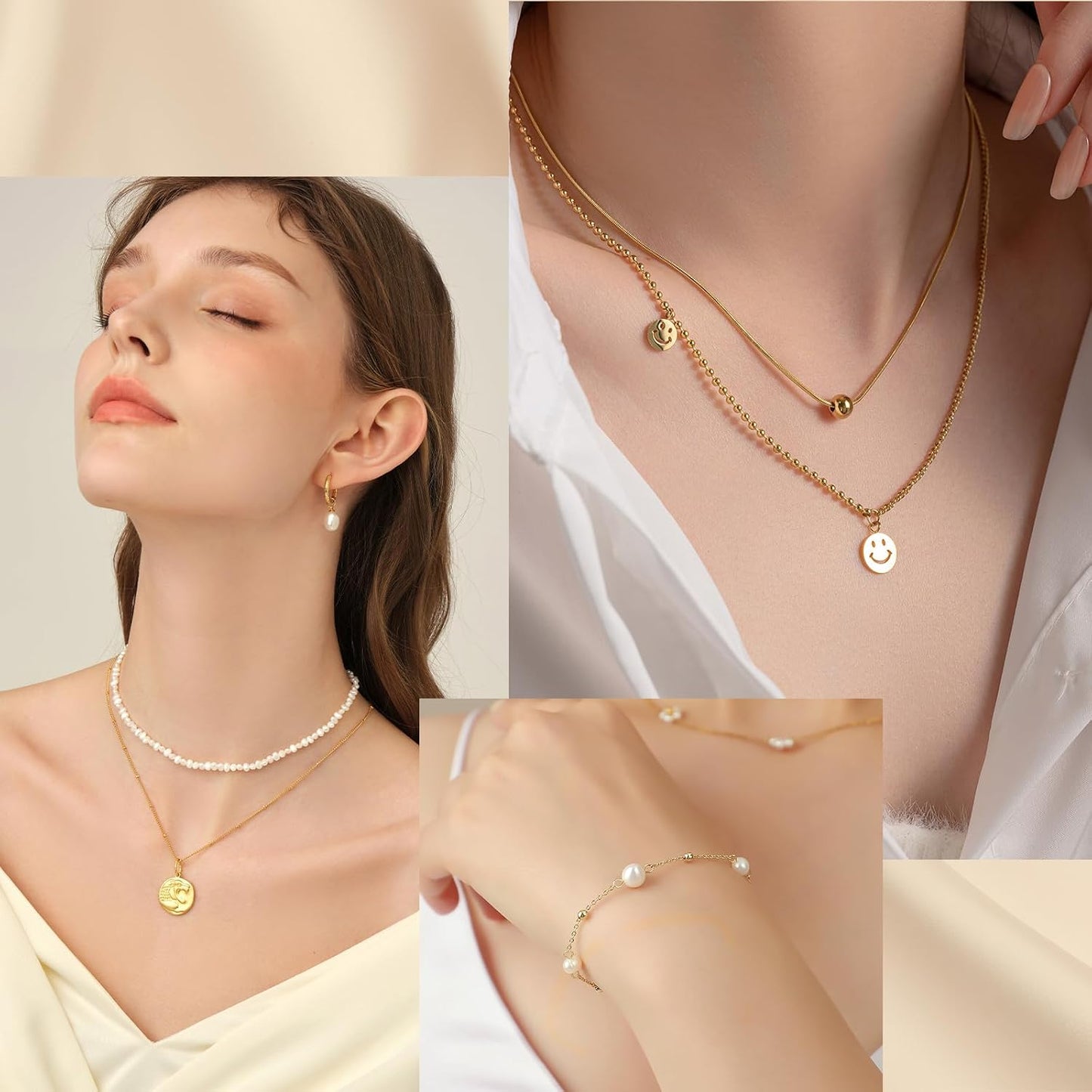 14k Gold Necklace Chain for Jewelry Making, 16.6 Feet Total (5 Rolls) DIY Bracelet Chains with 300 Jump Rings, 50 Lobster Clasps, 1 Jewelry Pliers,1 Support Ring and 50 Pendants