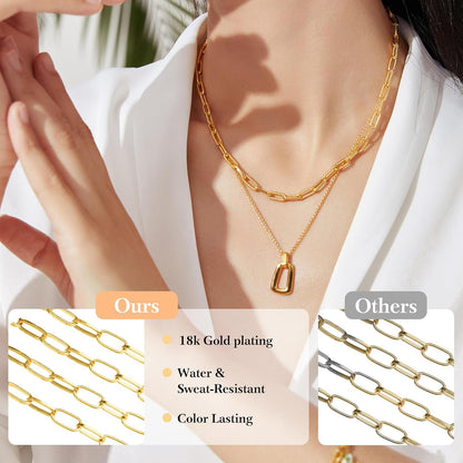 14k Gold Necklace Chain for Jewelry Making, 16.6 Feet Total (5 Rolls) DIY Bracelet Chains with 300 Jump Rings, 50 Lobster Clasps, 1 Jewelry Pliers,1 Support Ring and 50 Pendants