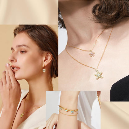 14k Gold Necklace Chain for Jewelry Making, 16.6 Feet Total (5 Rolls) DIY Bracelet Chains with 300 Jump Rings, 50 Lobster Clasps, 1 Jewelry Pliers,1 Support Ring and 50 Pendants