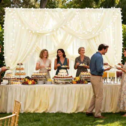 Wedding Arch Draping Fabric 29" x 18 FT Light Yellow Sheer Chiffon Outdoor Curtain Drapes for Wedding Birthday Party Ceremony Decor(1 Panel, Light Yellow)