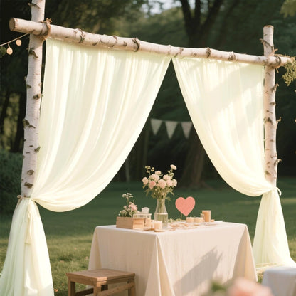 Wedding Arch Draping Fabric 29" x 18 FT Light Yellow Sheer Chiffon Outdoor Curtain Drapes for Wedding Birthday Party Ceremony Decor(1 Panel, Light Yellow)