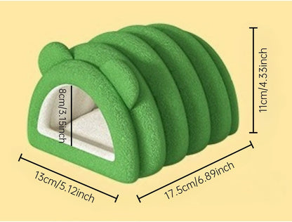 Hamster House Fleece - Lined Thickened Hideout Small Pet Winter Cotton Nest Cage Accessories for Pet Birds Parrot (Yellow,Small)