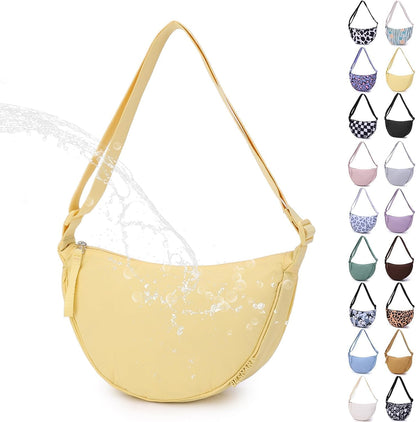 BESMART Small Nylon Crescent Crossbody Bag for Women Men Trendy, Waterproof Crescent Sling, Lightweight Travel Purses
