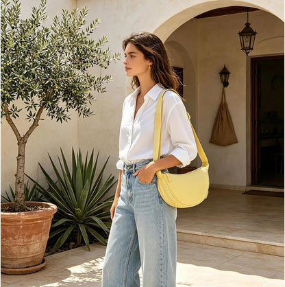 BESMART Small Nylon Crescent Crossbody Bag for Women Men Trendy, Waterproof Crescent Sling, Lightweight Travel Purses
