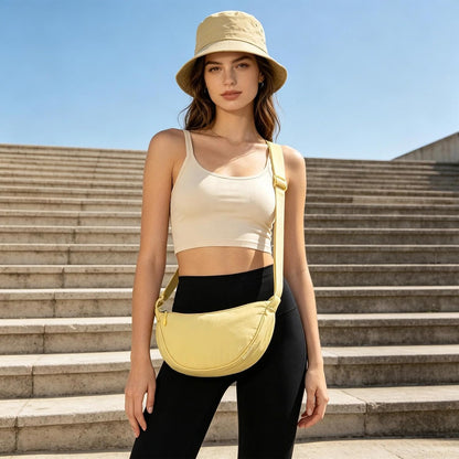 BESMART Small Nylon Crescent Crossbody Bag for Women Men Trendy, Waterproof Crescent Sling, Lightweight Travel Purses