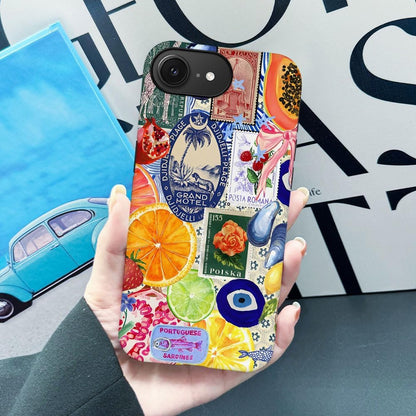 Case Compatible with iPhone 16e,Compatible with MagSafe,Fall Prevention Hybrid 2-Layer Hard Shell Cases for Girls Boys,Bow European Summer Lemon Collage