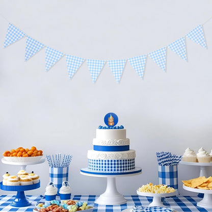 Yellow Gingham Flag Banner - Baby Shower Party Decorations,Gingham Pennant Flags,Nursery Decor Bunting,Gender Reveal Banner(yellow)