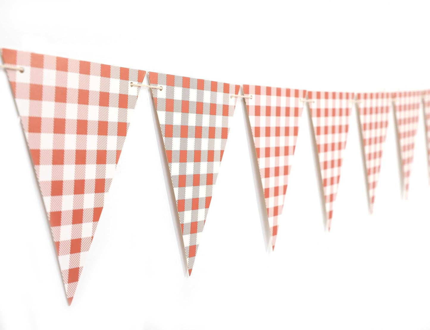 Yellow Gingham Flag Banner - Baby Shower Party Decorations,Gingham Pennant Flags,Nursery Decor Bunting,Gender Reveal Banner(yellow)