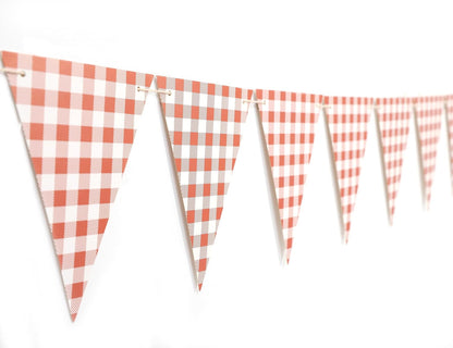 Yellow Gingham Flag Banner - Baby Shower Party Decorations,Gingham Pennant Flags,Nursery Decor Bunting,Gender Reveal Banner(yellow)