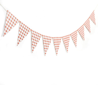 Yellow Gingham Flag Banner - Baby Shower Party Decorations,Gingham Pennant Flags,Nursery Decor Bunting,Gender Reveal Banner(yellow)