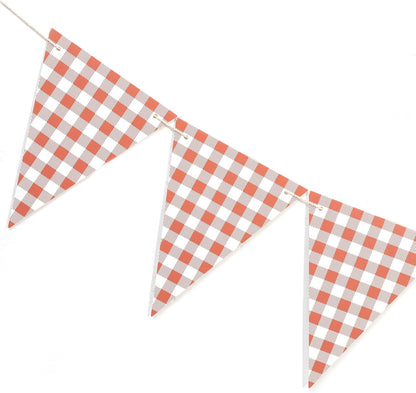 Yellow Gingham Flag Banner - Baby Shower Party Decorations,Gingham Pennant Flags,Nursery Decor Bunting,Gender Reveal Banner(yellow)
