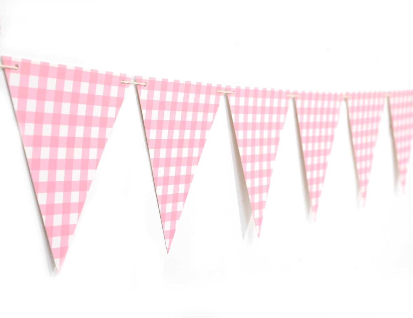 Yellow Gingham Flag Banner - Baby Shower Party Decorations,Gingham Pennant Flags,Nursery Decor Bunting,Gender Reveal Banner(yellow)