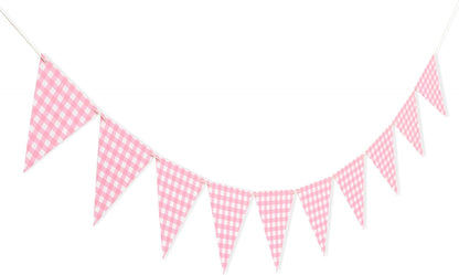 Yellow Gingham Flag Banner - Baby Shower Party Decorations,Gingham Pennant Flags,Nursery Decor Bunting,Gender Reveal Banner(yellow)