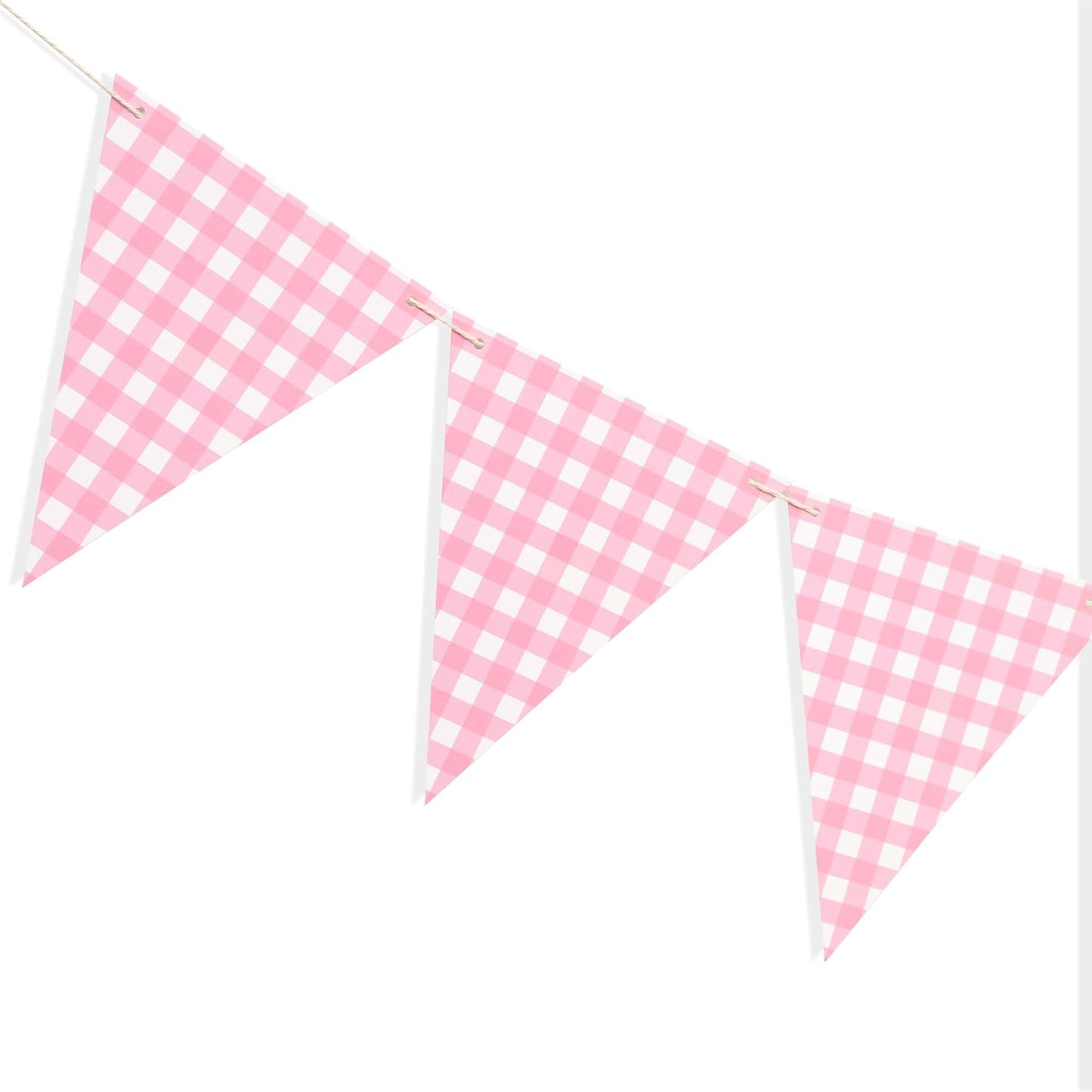 Yellow Gingham Flag Banner - Baby Shower Party Decorations,Gingham Pennant Flags,Nursery Decor Bunting,Gender Reveal Banner(yellow)