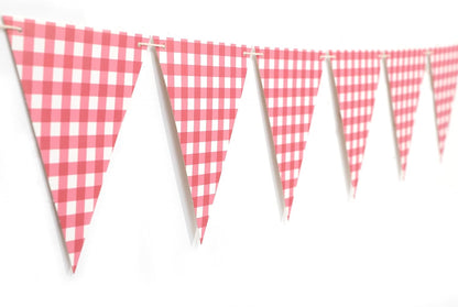 Yellow Gingham Flag Banner - Baby Shower Party Decorations,Gingham Pennant Flags,Nursery Decor Bunting,Gender Reveal Banner(yellow)