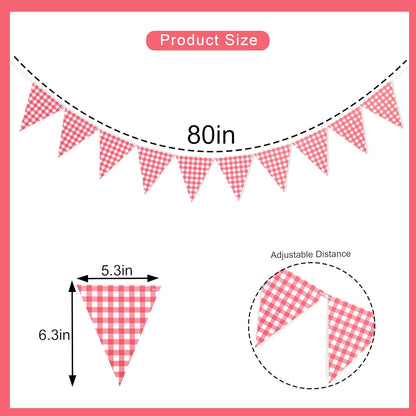 Yellow Gingham Flag Banner - Baby Shower Party Decorations,Gingham Pennant Flags,Nursery Decor Bunting,Gender Reveal Banner(yellow)