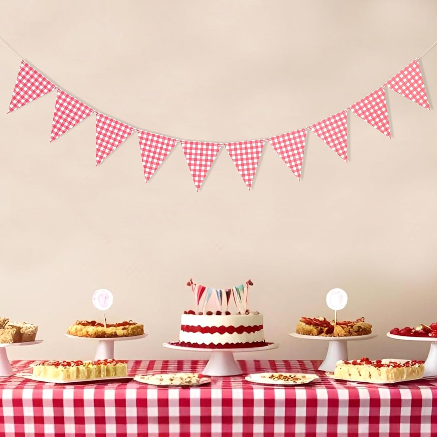 Yellow Gingham Flag Banner - Baby Shower Party Decorations,Gingham Pennant Flags,Nursery Decor Bunting,Gender Reveal Banner(yellow)
